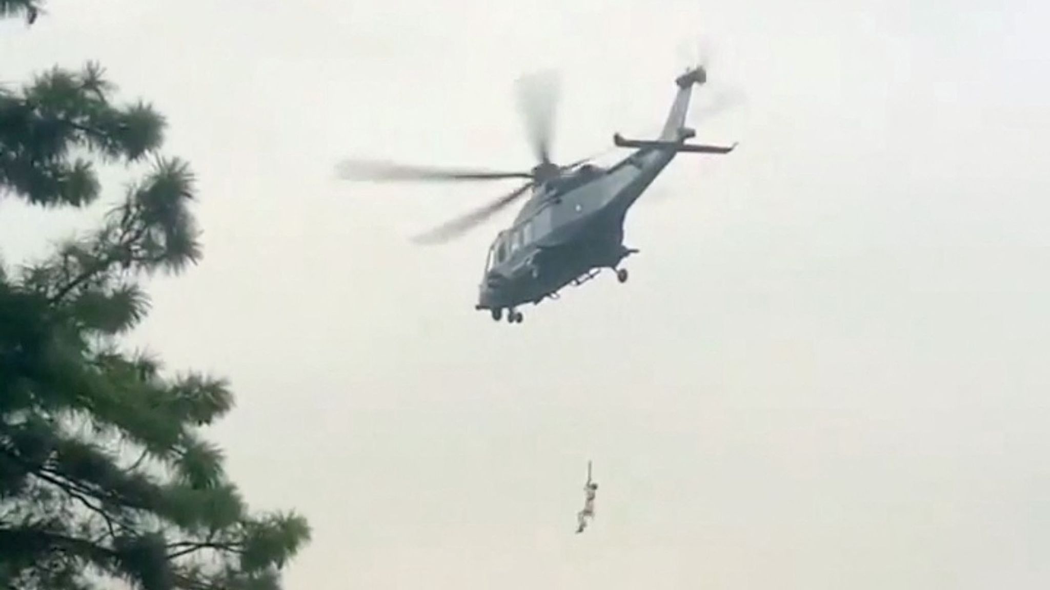 Child who was stuck dangling above canyon in cable car in Pakistan says