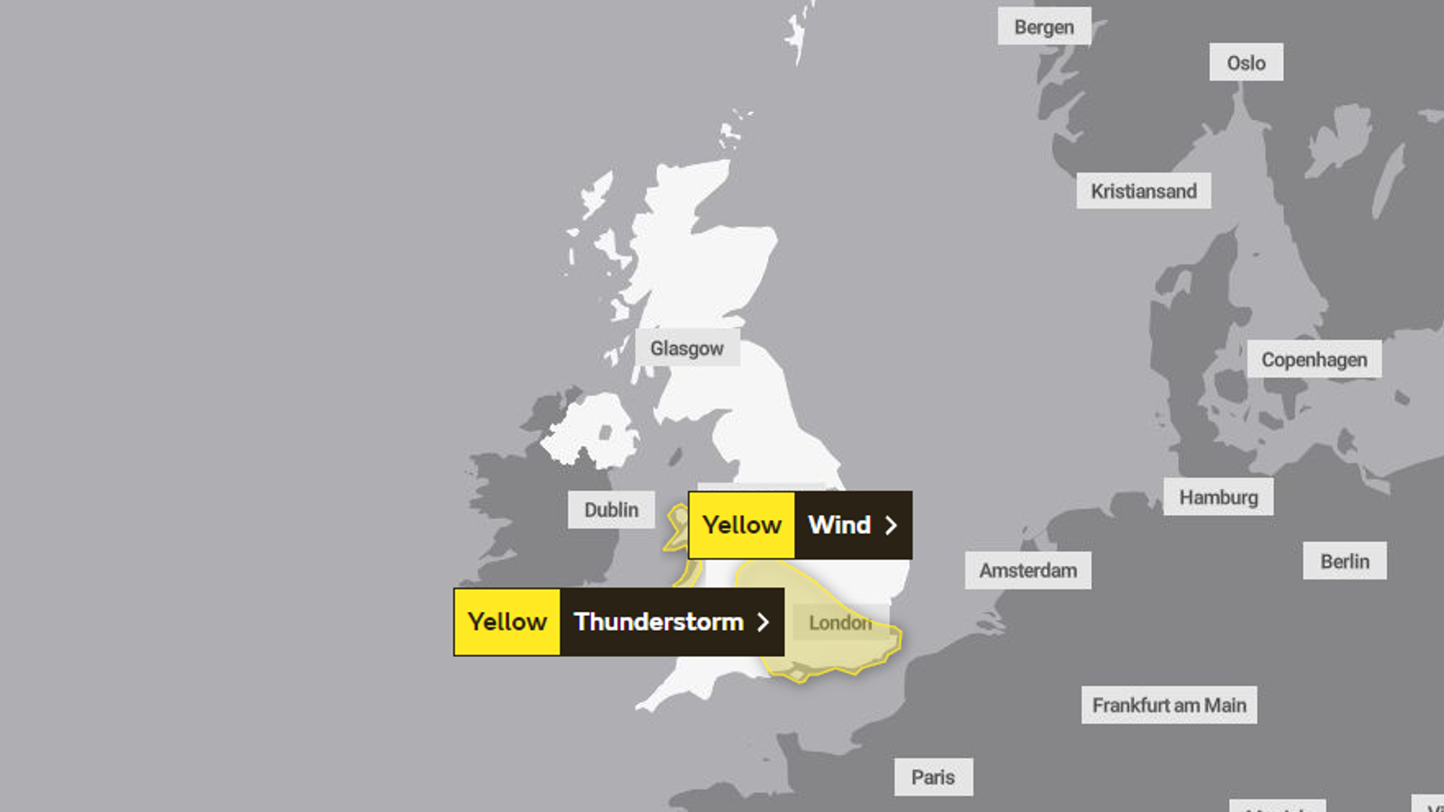 More than half a month's rain could fall across the south of England