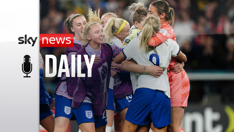 England player s celebrate winning the penalty shootout during the FIFA Women&#39;s World Cup, Round of 16 match at Brisbane Stadium, Australia. Picture date: Monday August 7, 2023.