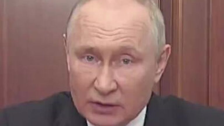 Putin speaks via video link at BRICS summit