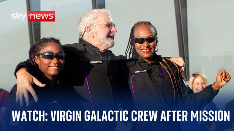 News conference held after Virgin Galactic launched six people to suborbital space on the company&#39;s first private astronaut mission.

YouTube thumbnail

CREDIT AP 