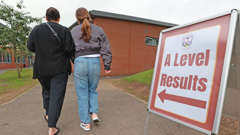 Students at Lagan College, Belfast receive their A-level results. Picture date: Thursday August 17, 2023.