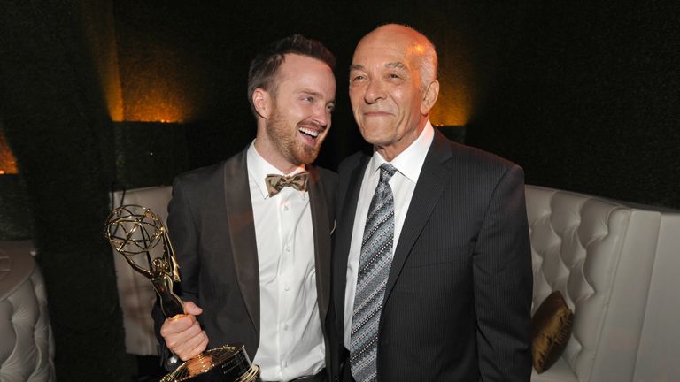 Aaron Paul and Mark Margolis in 2012. Pic: AP