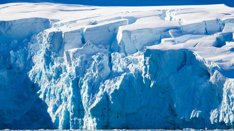 Glacier on Monday, March 11, 2019 in Cuverville Island, Antarctica. (Ric Tapia via AP)
