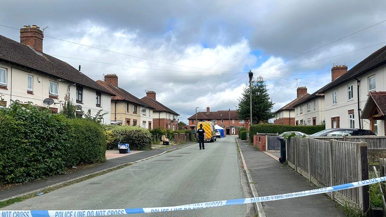 A general view of Berwick Avenue, Coton Hill, near Shrewsbury in Shropshire, where a delivery driver aged 23 was found dead. Two men aged 22 and 26, and two aged 24, have been arrested on suspicion of murder and remain in police custody.