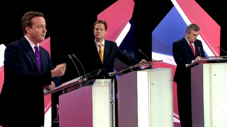 Cameron, Clegg and Brown faced off against each other in the 2010 debates