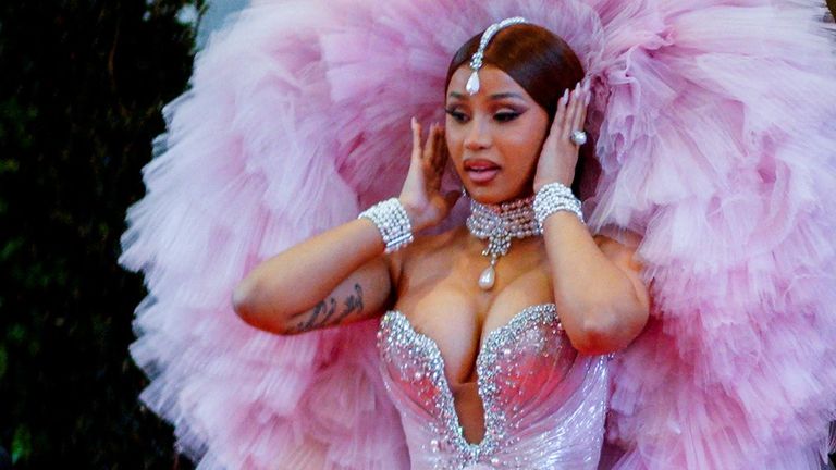 Cardi B leaves The Mark Hotel for the Met Gala, an annual fundraising gala held for the benefit of the Metropolitan Museum of Art&#39;s Costume Institute, in New York City, New York, U.S., May 1, 2023. REUTERS/Eduardo Munoz
