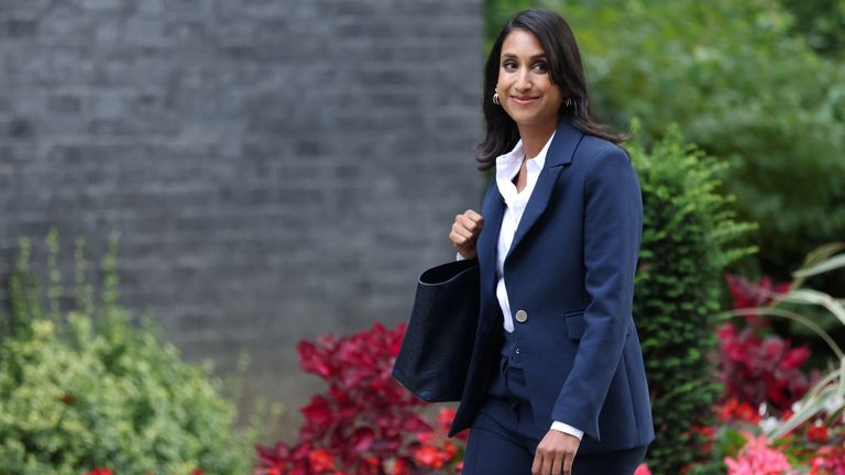 Claire Coutinho, minister for children, families and wellbeing, arrives at Downing Street ahead of a cabinet reshuffle in London, Britain, August 31, 2023. REUTERS/Hollie Adams
