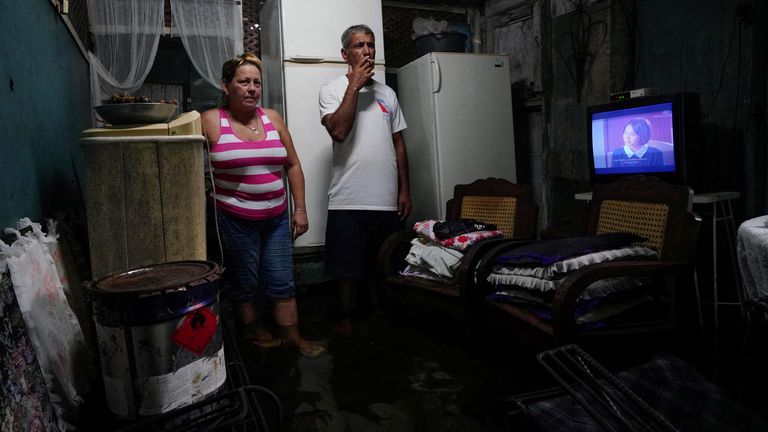 A couple&#39;s flooded home in Guanimar