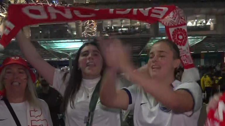 England fans celebrate 