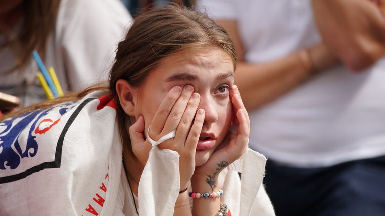 Devastated Lionesses fan