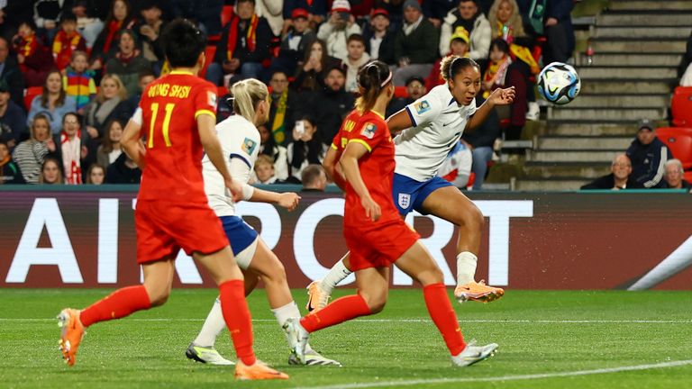 James volleys in her second - and England&#39;s fourth goal