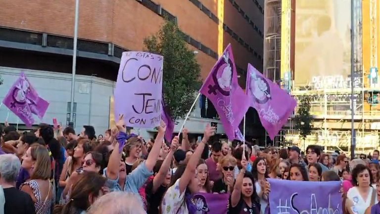The group Feminismos Madrid called for a rally in support of Jennifer Hermoso 