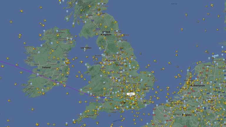 Flightradar24 shows some flights are already suffering delays Pic: 
 Flightradar24