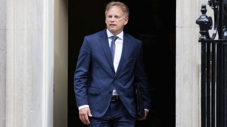 Grant Shapps leaves 10 Downing Street after being announced as Britain&#39;s new defence secretary in London, Britain, August 31, 2023. REUTERS/Hollie Adams