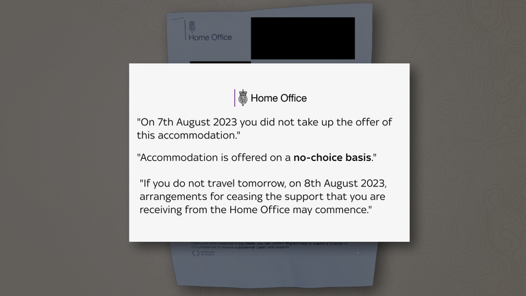 The Home Office wrote to an asylum seeker who did not board the Bibby Stockholm