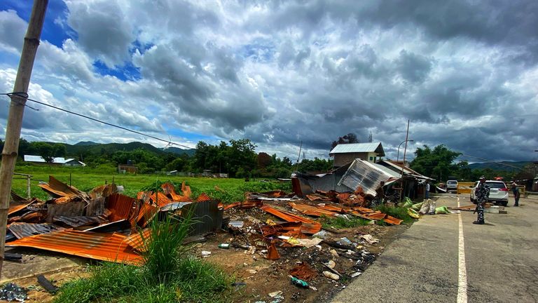 Meitei shops burnt