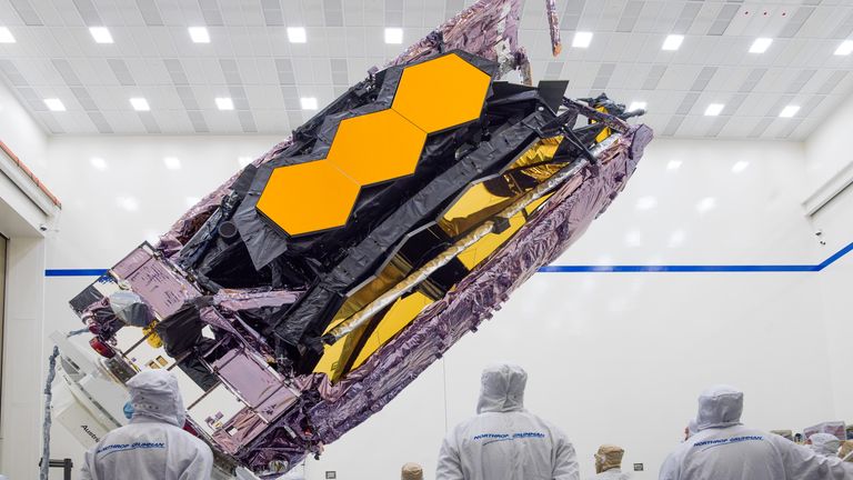 The James Webb Space Telescope is packed up for shipment to its launch site in Kourou, French Guiana in an undated photograph at Northrop Grumman&#39;s Space Park in Redondo Beach, California. NASA/Chris Gunn/Handout via REUTERS MANDATORY CREDIT. THIS IMAGE HAS BEEN SUPPLIED BY A THIRD PARTY.