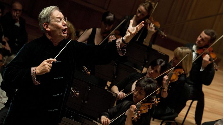Sir John Eliot Gardiner conducting the Orchestre Revolutionnaire Et Romantique and the Monteverdi Choir in Hungary in 2012