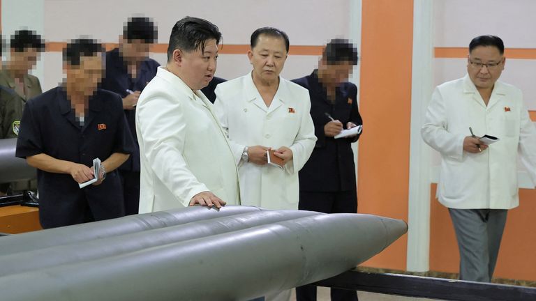 Kim Jong Un visits a key military factory
Pic: Korean Central News Agency/Reuters
