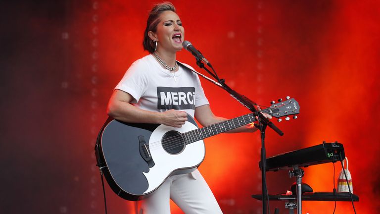 KT Tunstall performs during the opening ceremony for the 2023 UCI Cycling World Championships in George Square, Glasgow. Picture date: Wednesday August 2, 2023.