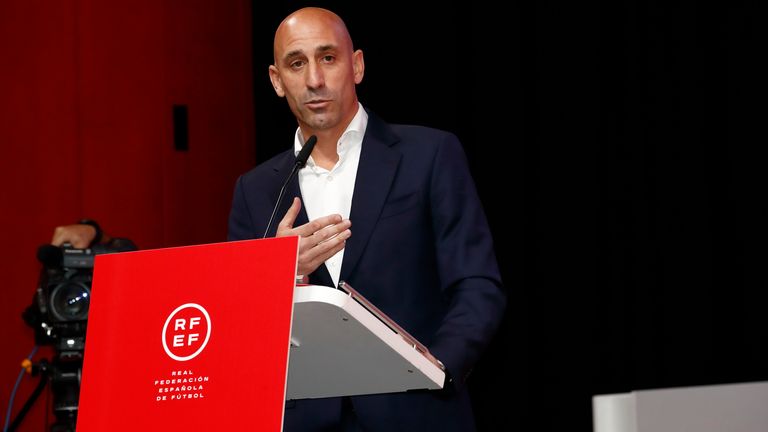 Luis Rubiales during the press conference
Pic:Europa Press/AP