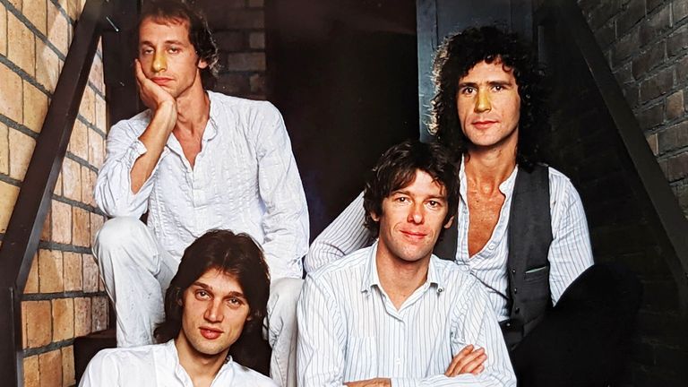 (L-R) The Dire straits, Mark Knopfler, David Knopfler, .Jack Sonni, John Illsley