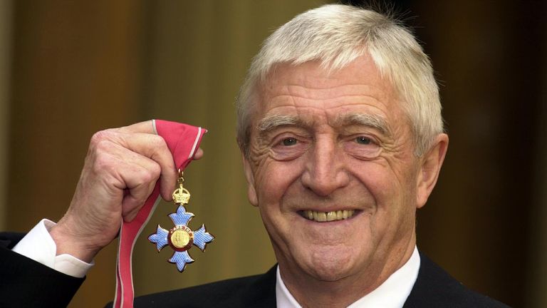 File photo dated 24/11/2000 of television chat show host Michael Parkinson who was awarded a CBE at Buckingham Palace in London, as he has died at the age of 88. Issue date: Thursday August 17, 2023.