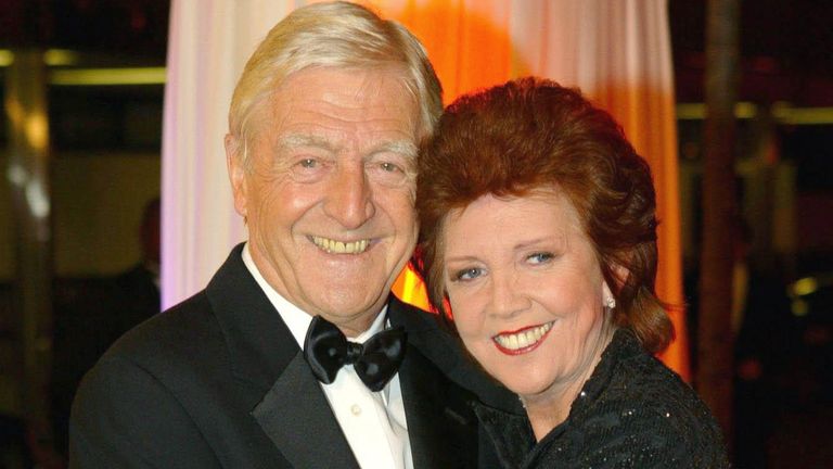 Michael Parkinson and Cilla Black arrive for the Bob Monkhouse BAFTA Tribute at BBC Television Centre in west London.