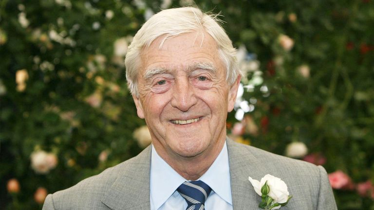 Michael Parkinson at the Chelsea Flower Show in London.