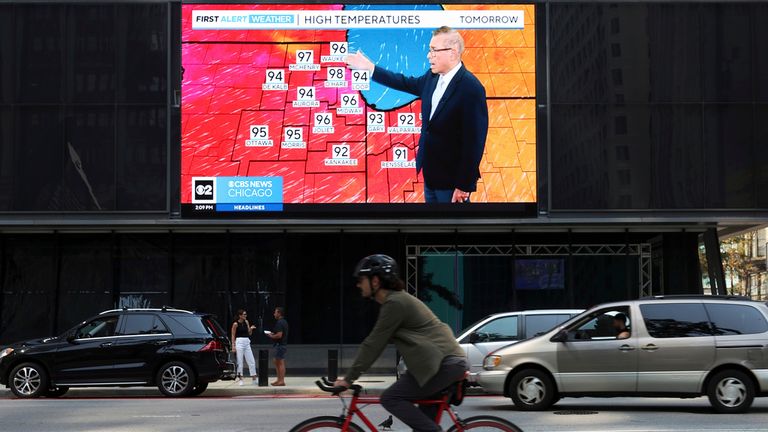 News channel weather segment forecasting an upcoming heat wave. Pic: AP