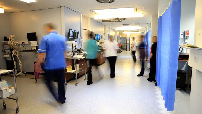 Staff on a NHS hospital ward