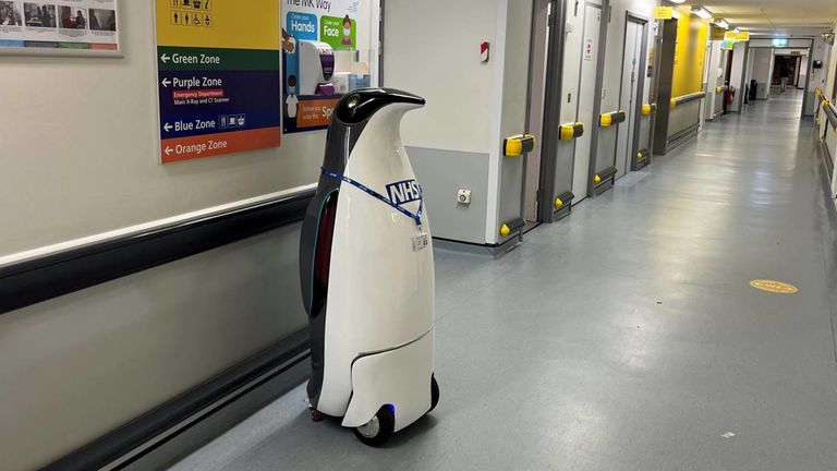 Milton the helper bot at Milton Keynes University Hospital Trust. Pic: NHS