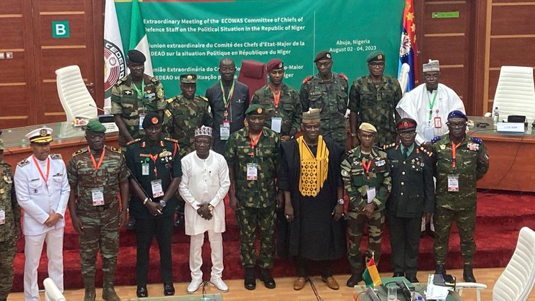 The defense chiefs from the Economic Community of West African States (ECOWAS). Pic: AP