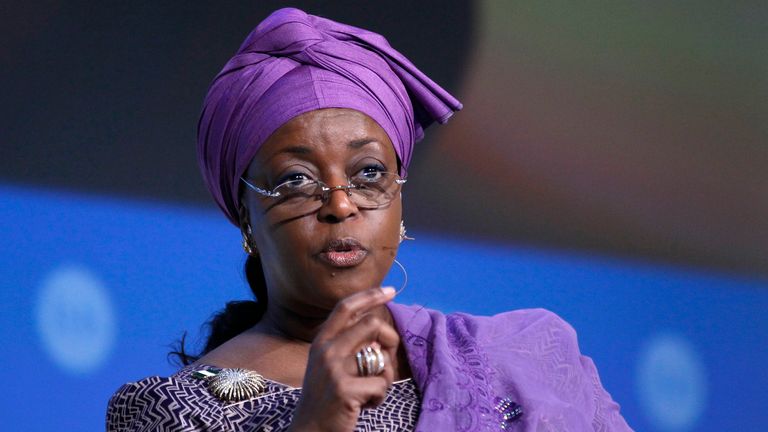 Nigeria&#39;s Petroleum Minister and OPEC&#39;s alternate president Diezani Alison-Madueke speaks at the annual IHS CERAWeek conference in Houston, Texas March 4, 2014. REUTERS/Rick Wilking (UNITED STATES - Tags: BUSINESS ENERGY POLITICS)