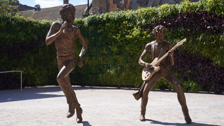 Mick Jagger and Keith Richards have been immortalised in bronze in their hometown of Dartford, Kent