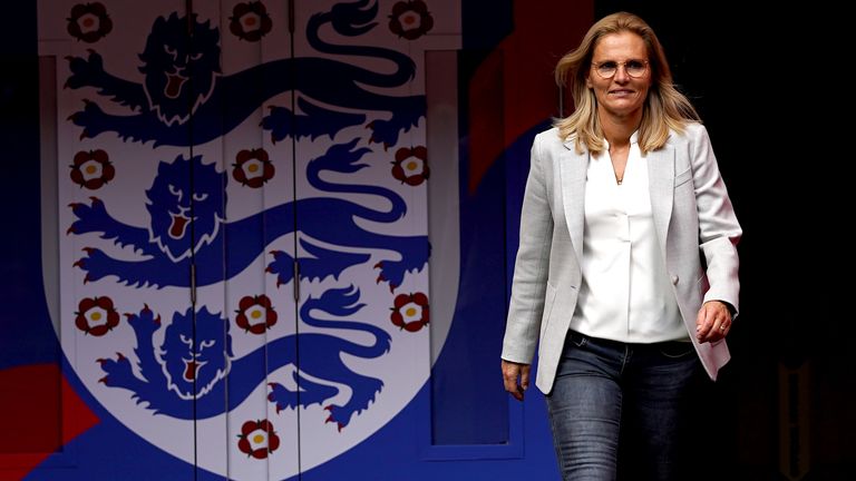Sarina Wiegman is unveiled as the new England Women head coach at Wembley Stadium, London. Picture date: Thursday September 9, 2021.