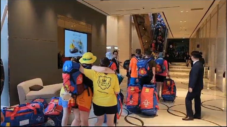 Scouts arrive in Seoul hotel