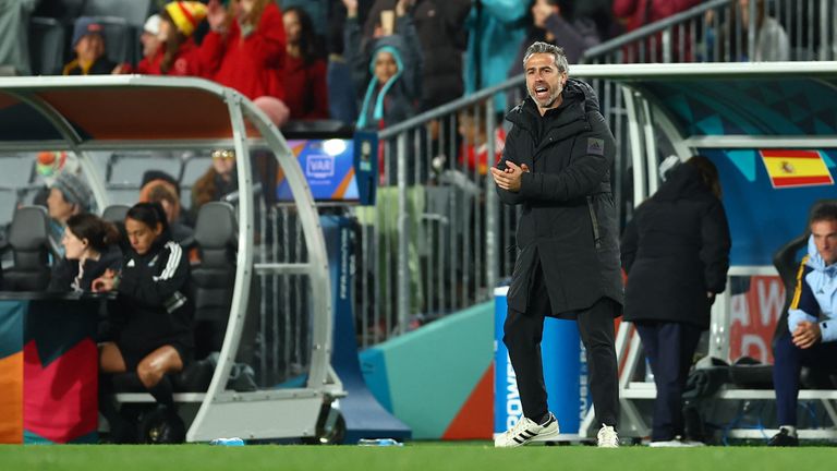 Spain coach Jorge Vilda during their semi-final match against Sweden