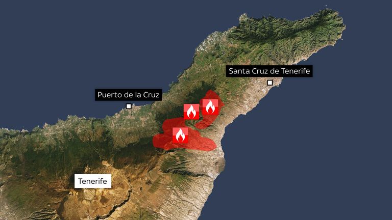 Tenerife wildfire graphic