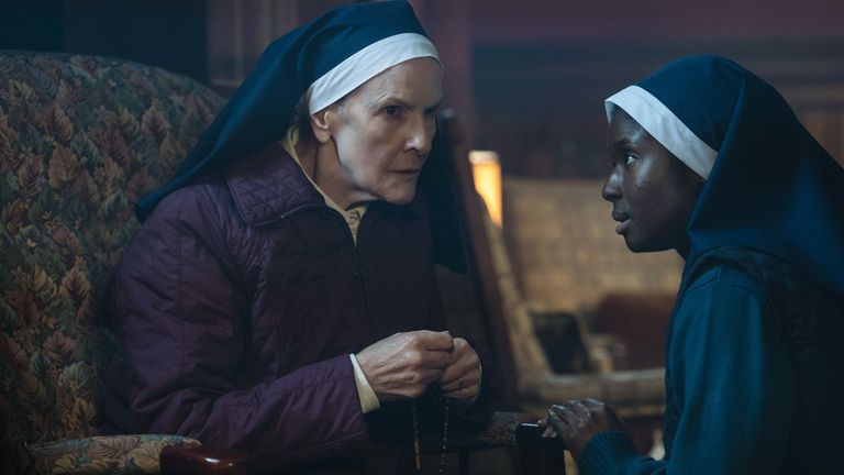 Sister Eileen (Frances Tomelty), Sister Burke (Esther Ayo James) in The Woman In The Wall. Pic: BBC/Motive Pictures/Chris Barr