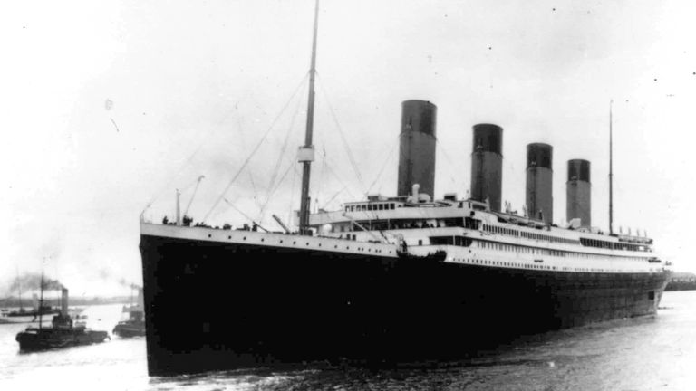 The Titanic leaves Southampton for its maiden voyage.  Photo: AP