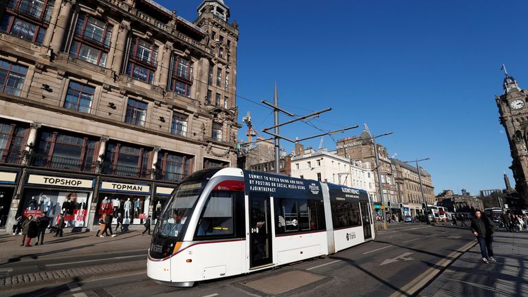An Edinburgh tram. File pic