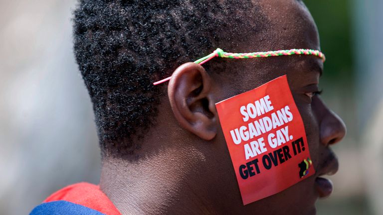 A man is seen during the third Annual LGBT Pride celebrations in Entebbe. File pic