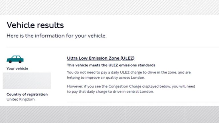 Sky News checked the number plates provided to us by the sellers online and found they were registered as compliant on TfL&#39;s online portal. 