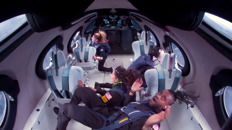 A view inside the VSS Unity during a previous spaceflight. Pic: Virgin Galactic
