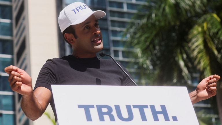 Outside the courthouse in Florida when Donald Trump was arraigned