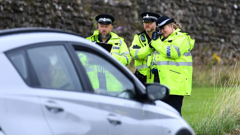 Gwent Police Officers ahead of new default speed limit on restricted roads in Wales. Pic: Welsh government