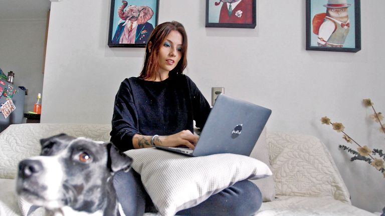 Stock/generic image of a woman working from home. Pic: AP