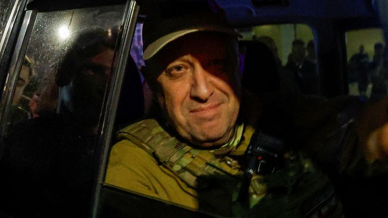 Yevgeny Prigozhin pictured on 24 June in the city of Rostov after his failed rebellion